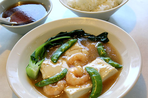 エビと豆腐のうま煮定食